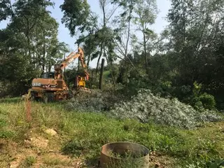 Gehölzarbeiten an der Brettach – Schäden vom Sturm am 18.08.2017